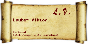 Lauber Viktor névjegykártya